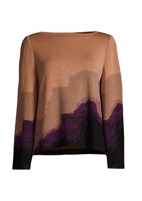 Boxy Knit Landscape Sweater