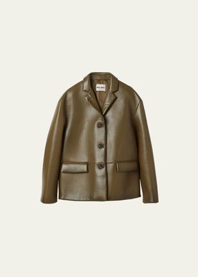 Boxy Leather Coat