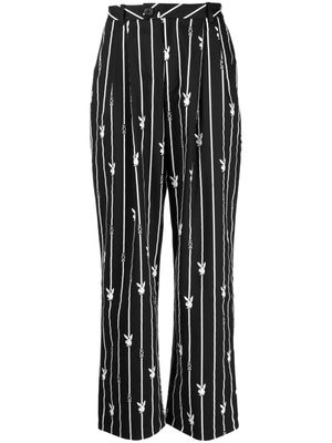 Boy London Kids monogram-pattern tailored trousers - Black