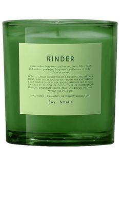 Boy Smells Farm To Candle Rinder Scented Candle in Green.