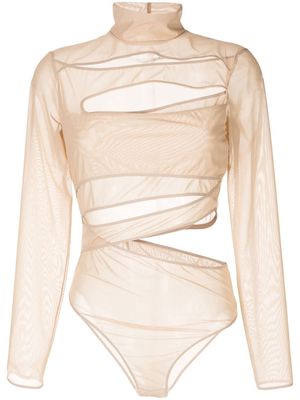 Boyarovskaya cut-out mesh bodysuit - Brown