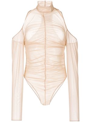 Boyarovskaya ruched mesh bodysuit - Brown