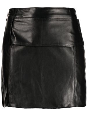 Boyarovskaya zip-up leather skirt - Black