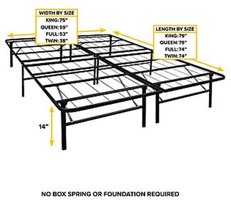Boyd Bonus Base - 14" King-Size Platform Bed Fr ame Easy Setup
