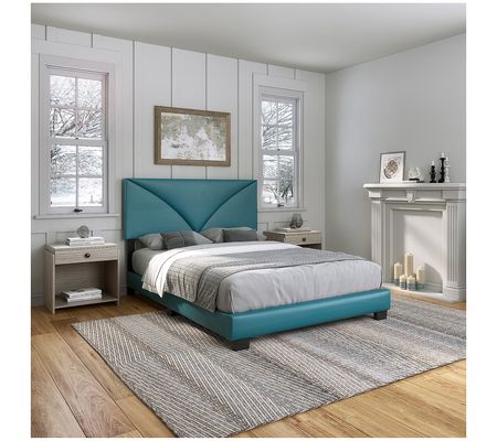 Boyd Sleep Cornerstone Faux Leather 4-Slat Twin Bed Frame