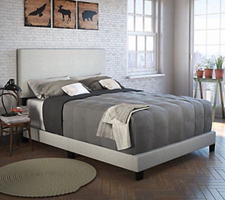 Boyd Sleep Milan Upholstered Linen Bed Frame w/ Headboard, QN