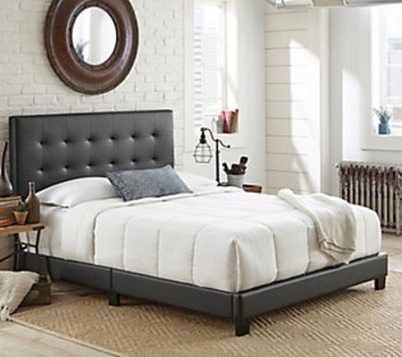 Boyd Sleep Roma Timeless Tufted Faux Leather Pl tform Bed, FL