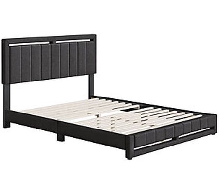 Boyd Sleep Senata Upholstered Linen Platform Bed Queen Size