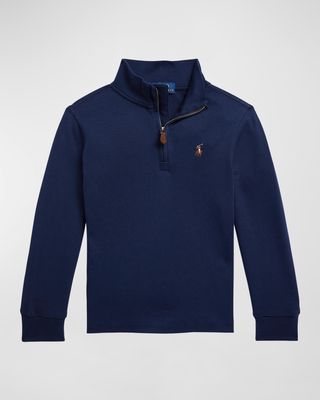 Boy's 1/2-Zip Interlock Sweater, Size 5-7