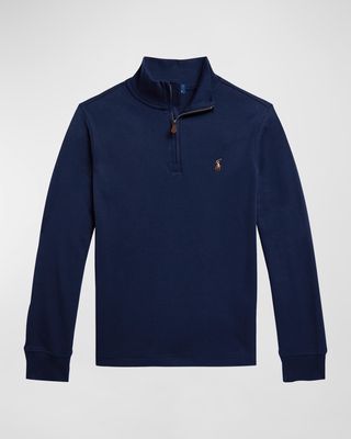 Boy's 1/2-Zip Interlock Sweater, Size S-L