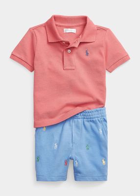 Boy's 2-Piece Polo Shirt And Shorts Set, Size 3M-24M
