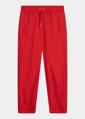 Boy's 4G Embroidered Logo-Print Trousers, Size 4-6