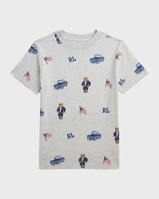 Boy's Americana Short-Sleeve Cotton Jersey T-Shirt, Size 2-7