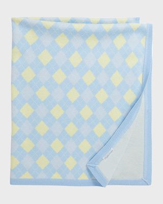 Boy's Argyle Cotton Baby Blanket
