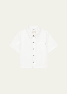 Boy's Ash Denim Button Down Shirt, Size 2-6X