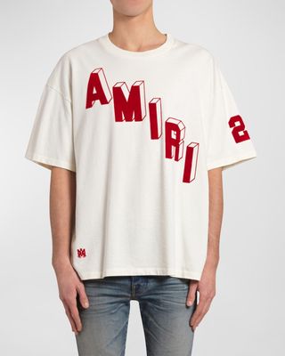 Boy's Asymmetrical Logo-Print T-Shirt, Size 4-12