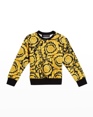 Boy's Barocco-Print Sweatshirt, Size 9-36M