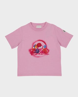 Boy's Bear Graphic Logo Patch T-Shirt, Size 4-6