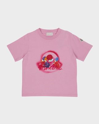 Boy's Bear Graphic Logo Patch T-Shirt, Size 8-14