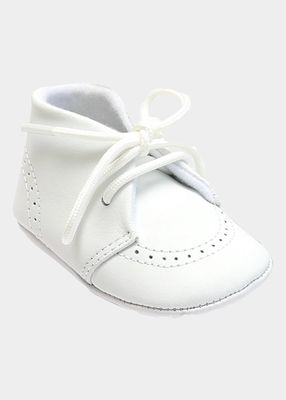 Boy's Benny Leather Brogue Oxford Crib Shoes, Baby