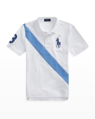 Boy's Big Pony Cotton Mesh Polo Shirt, Size S-XL