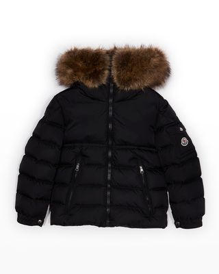 Boy's Byron Faux Fur Hooded Puffer Jacket, Size 8-14