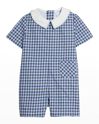 Boy's Checkered Playsuit, Size 12M-24M