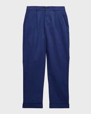 Boy's Chino Pants W/ Monogram Pocket, Size 8-14