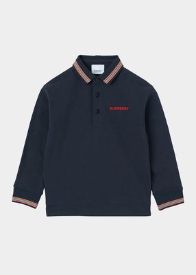 Boy's Christo Embroidered Logo Polo Shirt, Size 3-14