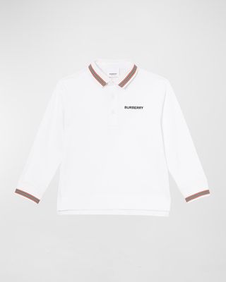Boy's Christo Icon Stripe Long Sleeve Polo Shirt, Size 3-14