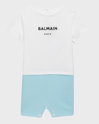 Boy's Classic Logo-Print Playsuit, Size 6M-24M