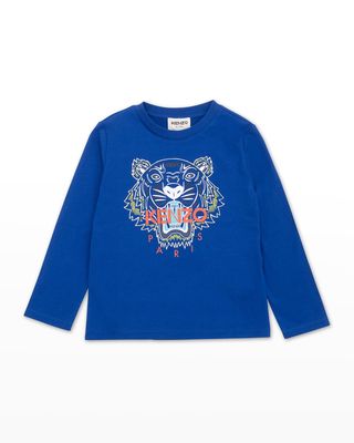 Boy's Classic Tiger Graphic Long Sleeves T-Shirt, Size 6-12