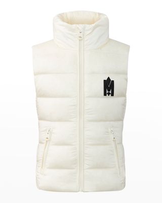 Boy's Cleo Recycled Sateen Down Quilted Puffer Vest, Size 2-6