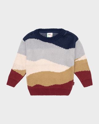 Boy's Color Block Knitted Sweater Size 2-8