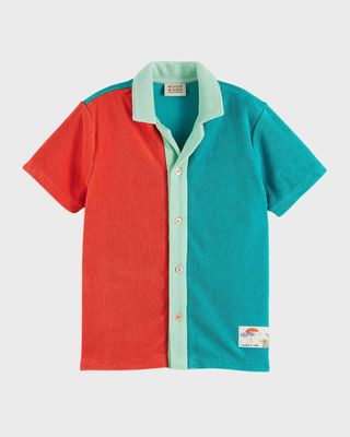 Boy's Colorblock Toweling Shirt, Size 4-12
