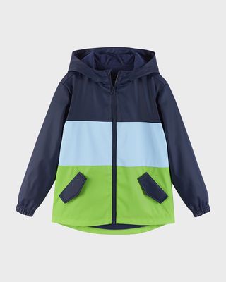 Boy's Colorblocked Rain Jacket, Size 2-12