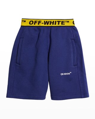 Boy's Contrast Logo-Tape Sweat Shorts, Size 4-12