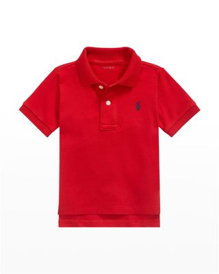 Boy's Cotton Interlock Polo Shirt, Size 3M-24M