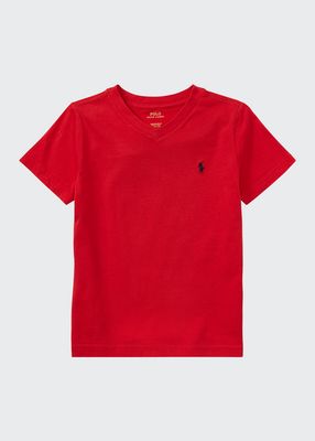Boy's Cotton Jersey V-Neck Tee, Size 4-7