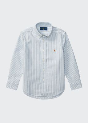 Boy's Cotton Oxford Stripe Sport Shirt, Size 2-7