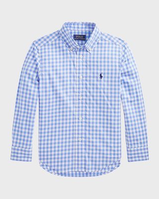 Boy's Cotton Poplin Button-Front Sport Shirt, Size 2-6