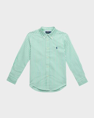 Boy's Cotton Poplin Button-Front Sport Shirt, Size 2-7