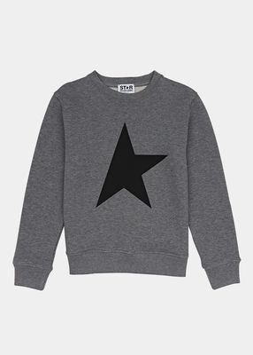 Boy's Crewneck Star Sweatshirt, Size 4-10