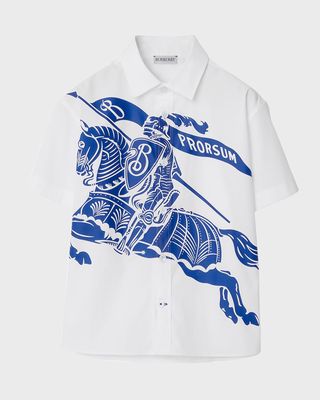 Boy's Devon EKD Knight Printed Short-Sleeve Shirt, Size 4-14