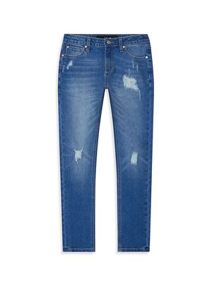 Boy's Distressed Skinny Jeans - Shaken Blue - Size 8 - Shaken Blue - Size 8