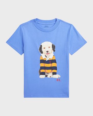 Boy's Dog Printed Short-Sleeve Jersey T-Shirt, Size 2-7