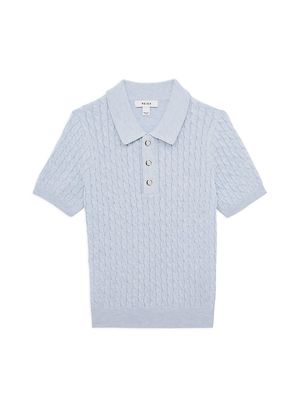 Boy's Ecru Eli Polo Shirt - Soft Blue - Size 8 - Soft Blue - Size 8