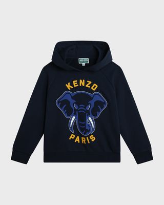 Boy's Elephant Embroidered Hoodie, Size 4-12