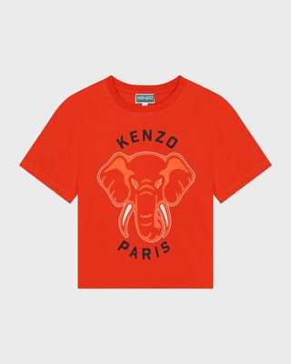 Boy's Elephant Graphic Short-Sleeve T-Shirt, Size 4-12