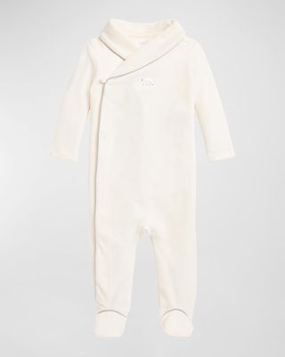 Boy's Embroidered Bear Coverall, Size 3M-9M